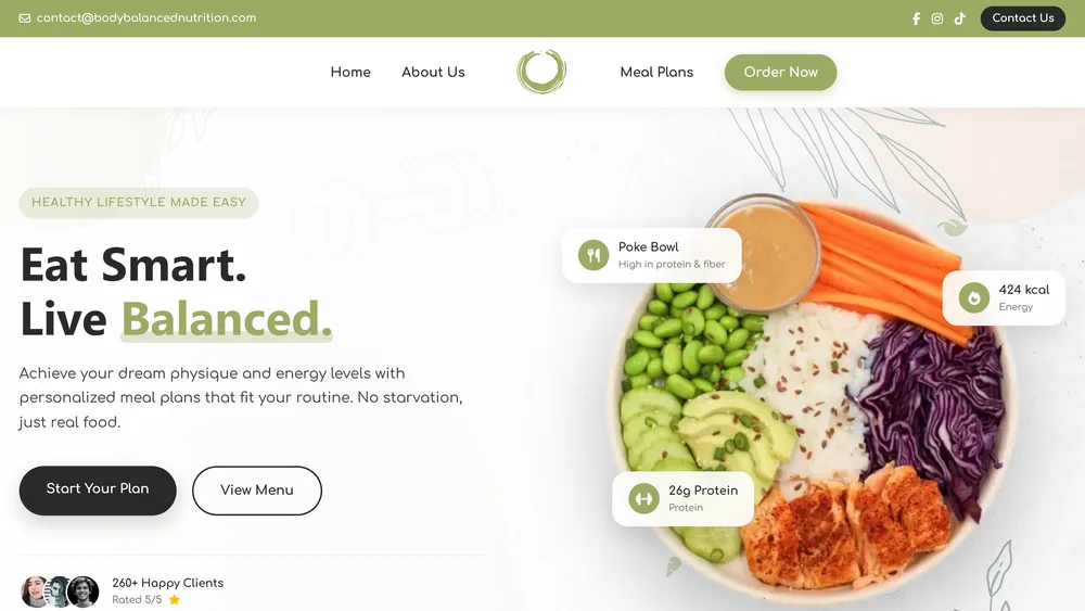 Началната страница на bodybalancednutrition.com